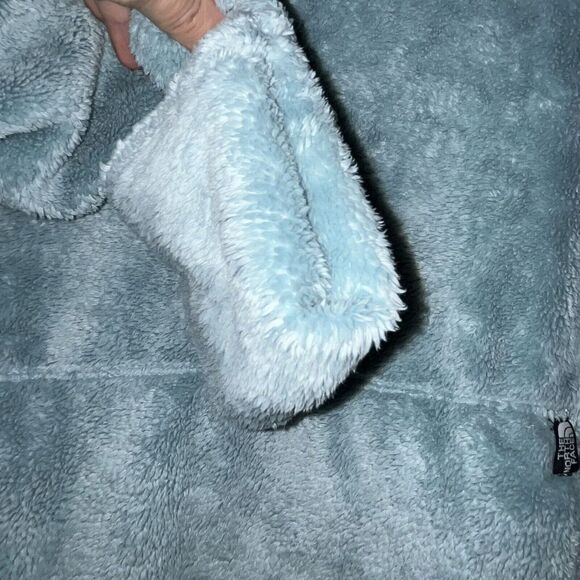 The North Face Women’s Sz S Teal Green Fleece Sherpa 1/4 Zip Pockets Mitten Hand - Picture 5 of 9